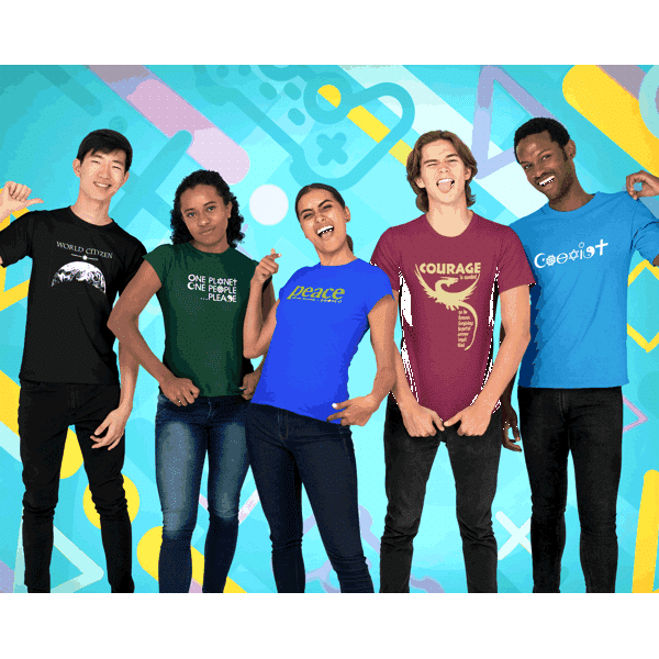 College Students in assorted T-Shirts
