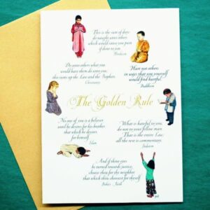 Golden Rule Greeting Card with Praying Children