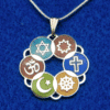 Large Silver Plated Cloisonne Interfaith Pendant