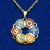 Larger Gold-plated Interfaith Pendant with Cloisonne