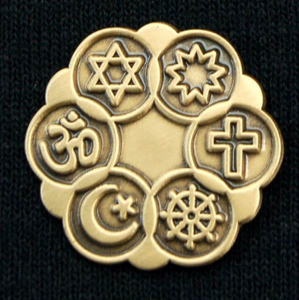Antique Gold finish Interfaith Lapel Pin