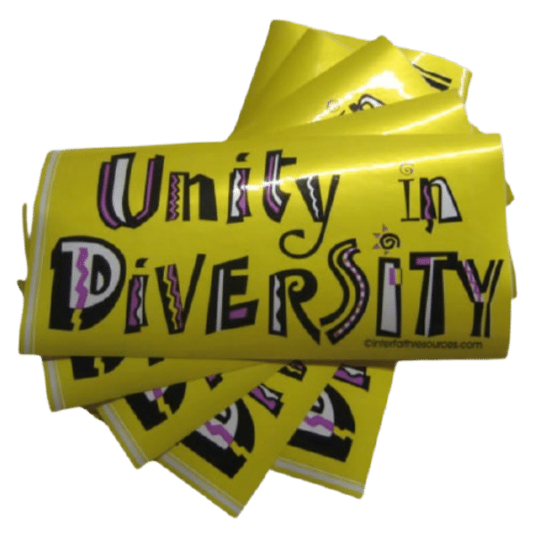 Unity in Diversity removable Bumper Sticker - 5 pack