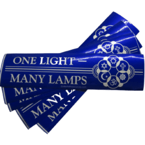 One Light Many Lamps removable bumper sticker - 5 pack