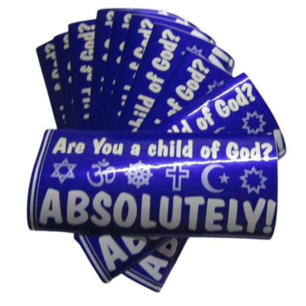 Are You a Child of God removable bumper sticker - 10 pack