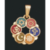 Large Gold Plated Cloisonne Interfaith Pendant