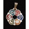 Large Silver Plated Cloisonne Interfaith Pendant