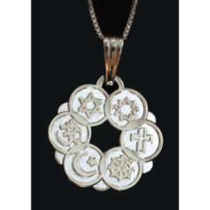 Large Silver Plated Interfaith Pendant