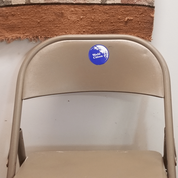 World Citizen Stickers on chair