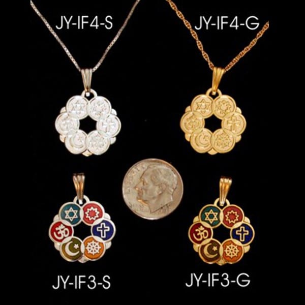 All four of our smaller Interfaith Pendants