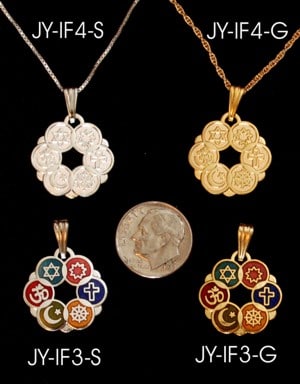 All four of our smaller Interfaith Pendants