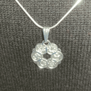 Closeup of Smaller Interfaith Pendant on Sterling Silver Chain
