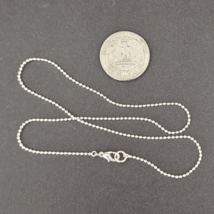 Silver plated 16" ball chain closeup