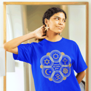 Interfaith T-shirt on Royal Blue