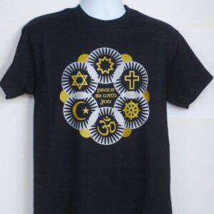 Interfaith T-shirt in Gold & Silver on black