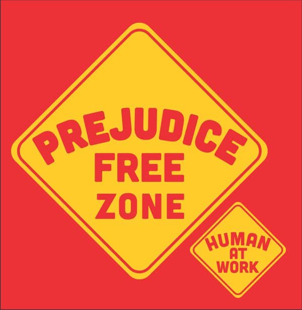 Prejudice Free Zone T-shirt on red