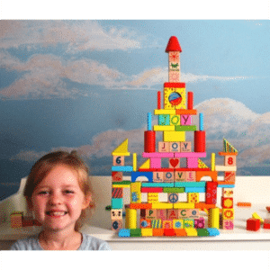 Deluxe 145-Piece ABC Character Building Blocks tower