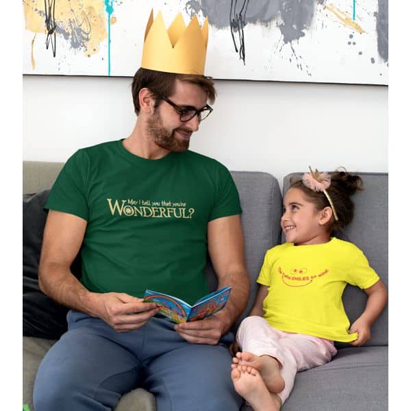 Father and Daughter in T-shirts