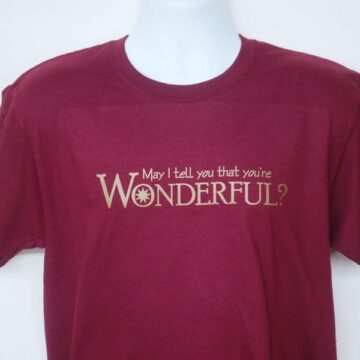 Maroon May I tell you that you're wonderful t-shirt