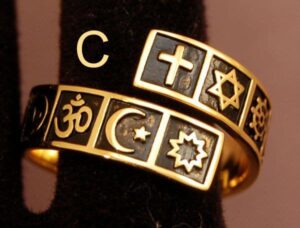 Gold & Black (Sterling) Interfaith Ring