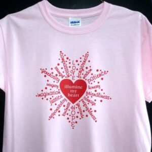 Illumine my heart t-shirt in pink