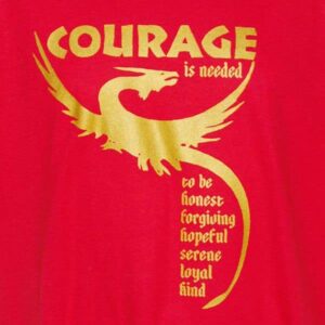 Courage is needed dragon T-shirt - red