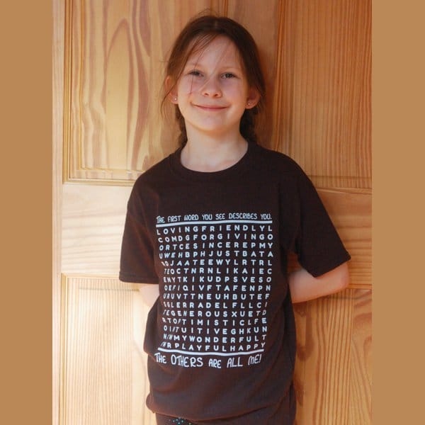 Virtues Word Search T-shirt in black
