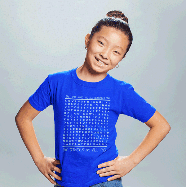 Word Search T-shirt in Blue