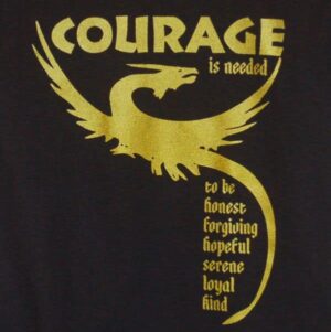 Courage is needed dragon T-shirt on Black