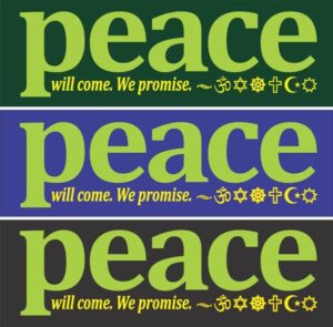 Peace will come design on both colors