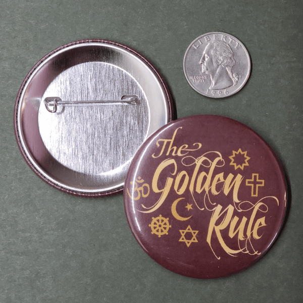 Golden Rule Button front and back
