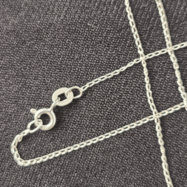 Silver Plated Cable Chain Close-up