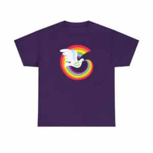Rainbow Peace Dove in Purple