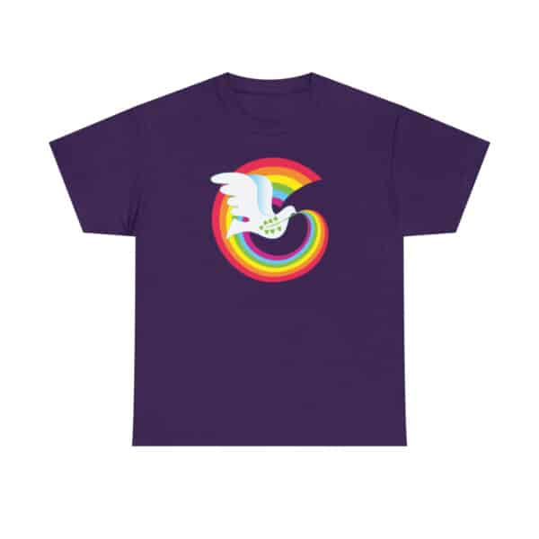 Rainbow Peace Dove in Purple