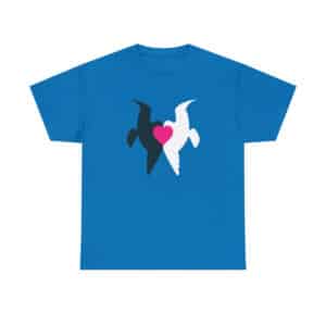 United Doves T-shirt on Sapphire Blue
