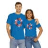 Couple in Sapphire Blue Unity in Diversity T-shirts