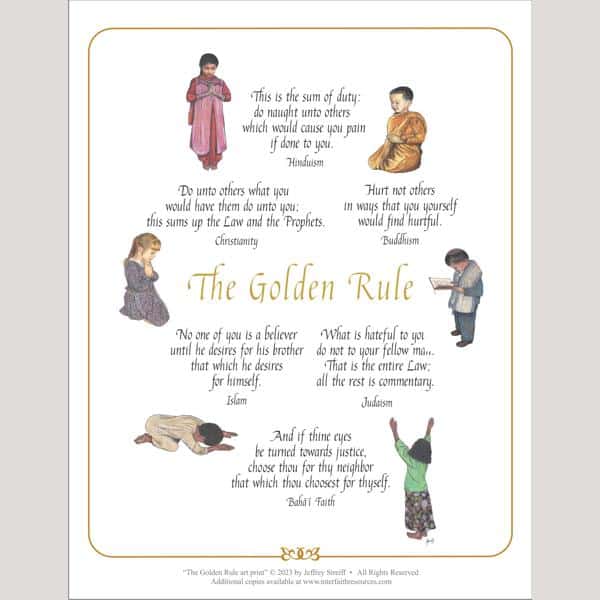 Praying Children Interfaith Golden Rule Poster-Pamphlet