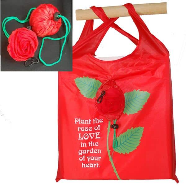 Rose Tote Bag Stored and Open