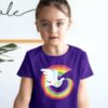 Kids Rainbow Peace Dove T - Purple