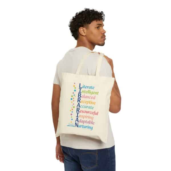 The Power of a Librarian Canvas Book Bag