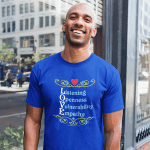 Signs of Love shirt in Royal Blue