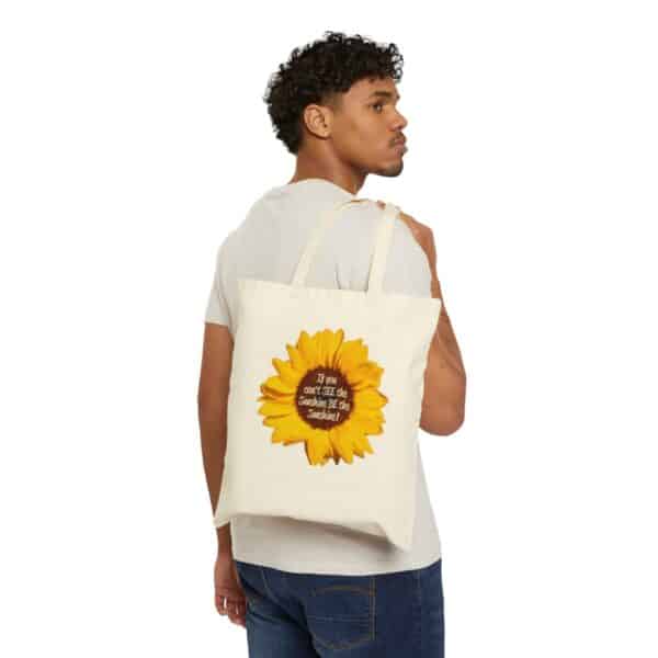 BE the Sunshine Sunflower Cotton Canvas Tote Bag