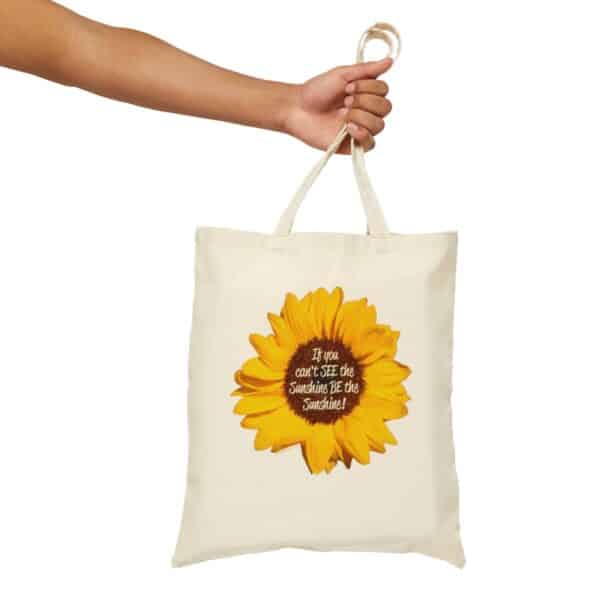 BE the Sunshine Sunflower Cotton Canvas Tote Bag