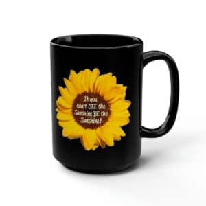 Be the Sunflower Black Mug, 15oz