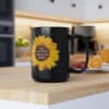 Be the Sunshine Sunflower Black Mug, 15oz