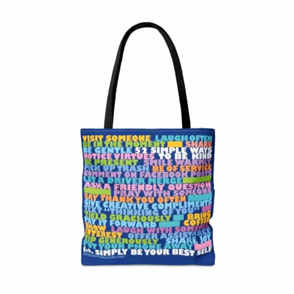 52 Simple Ways to Be Kind Tote Bag - back side