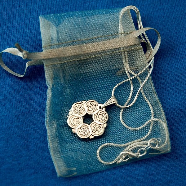 Kid's Interfaith Pendant comes in an organza pouch