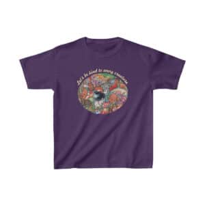 Kid's "Let's Be Kind to Every Creature" Cotton Tee - Purple