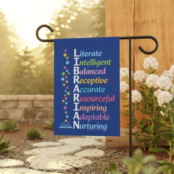 Power of a Librarian Garden and House Flag 12'' × 18'' - front