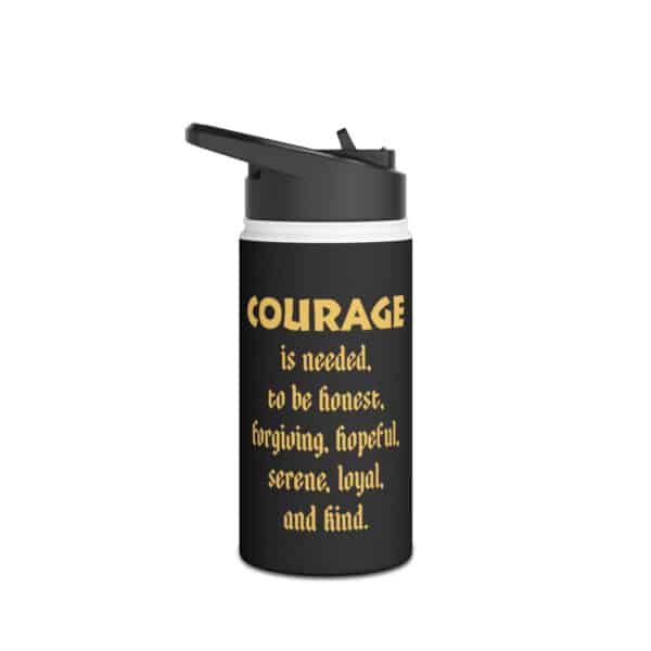 Courage Dragon Water Bottle - 12 oz - text