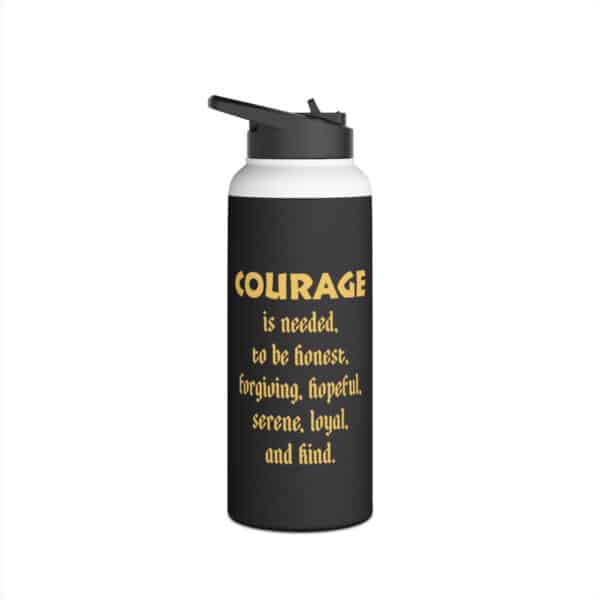 Courage Dragon Water Bottle - 18 oz - text